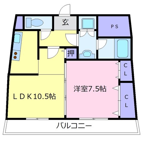 深井駅 徒歩4分 4階の物件間取画像